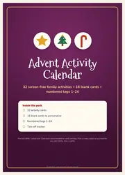 Advent Activity Calendar Cards – 32 Family Christmas Activities – page 1
