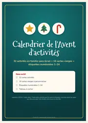 Calendrier de l'Avent d'activités – 32 cartes à imprimer – page 1