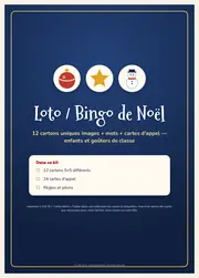 Bingo / loto de Noël à imprimer – 12 cartons illustrés – page 1