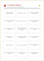 Christmas Dinner Table Kit – Place Cards, Menu & Conversation Starters – page 4