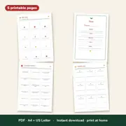 Christmas Dinner Table Kit – Place Cards, Menu & Conversation Starters – Look inside