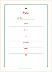 Kit table de Noël – Marque-places, menu et questions pour le repas – page 3