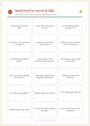 Kit table de Noël – Marque-places, menu et questions pour le repas – page 4