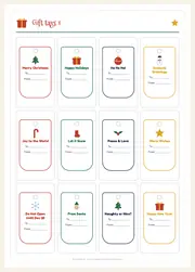 Printable Christmas Gift Tags – 36 Tags in 12 Designs – page 2