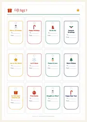 Printable Christmas Gift Tags – 36 Tags in 12 Designs – page 3