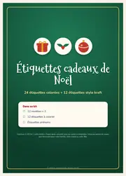 Étiquettes cadeaux de Noël à imprimer – 36 étiquettes, 12 modèles – page 1