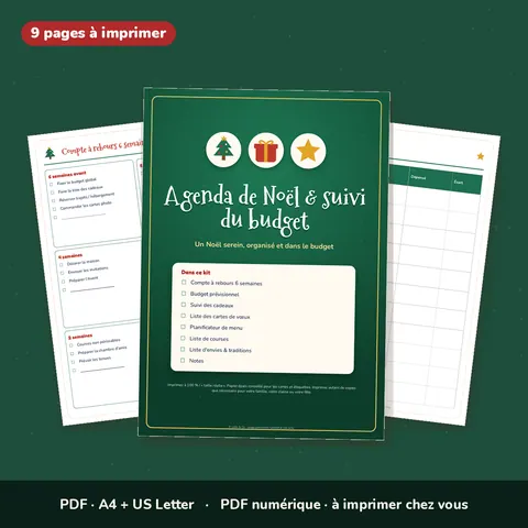 Agenda de Noël & budget des fêtes – PDF à imprimer