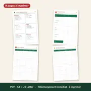 Agenda de Noël & budget des fêtes – PDF à imprimer – Aperçu de l'intérieur