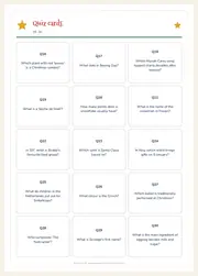 Family Christmas Trivia Game – 30 Printable Quiz Cards – page 3