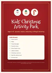 Kids' Christmas Activity Pack – Printable Puzzles, Maze & Colouring (Ages 4–9) – page 1