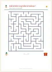 Cahier d'activités de Noël à imprimer – Jeux, labyrinthe et coloriages (4–9 ans) – page 3