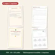 Lettre du Père Noël à imprimer – Certificat et enveloppe du pôle Nord – Aperçu de l'intérieur