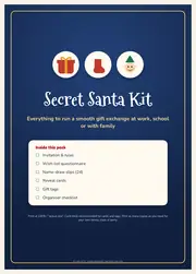 Secret Santa Printable Kit – Invitation, Wish List, Draw Slips, Tags – page 1