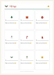 Secret Santa Printable Kit – Invitation, Wish List, Draw Slips, Tags – page 6